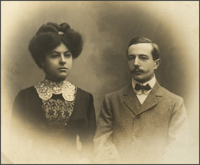 Eraclio De Magistris Roberti con la moglie Giannetta Cao Fois 